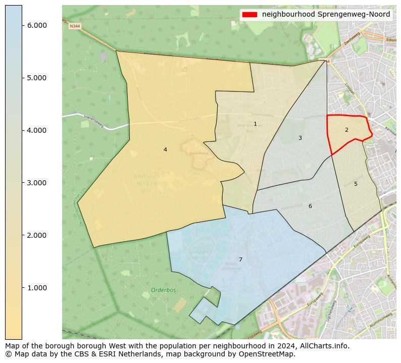 Image of the neighbourhood Sprengenweg-Noord at the map. This image is used as introduction to this page. This page shows a lot of information about the population in the neighbourhood Sprengenweg-Noord (such as the distribution by age groups of the residents, the composition of households, whether inhabitants are natives or Dutch with an immigration background, data about the houses (numbers, types, price development, use, type of property, ...) and more (car ownership, energy consumption, ...) based on open data from the Dutch Central Bureau of Statistics and various other sources!