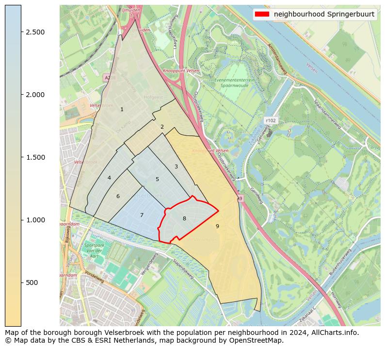 Image of the neighbourhood Springerbuurt at the map. This image is used as introduction to this page. This page shows a lot of information about the population in the neighbourhood Springerbuurt (such as the distribution by age groups of the residents, the composition of households, whether inhabitants are natives or Dutch with an immigration background, data about the houses (numbers, types, price development, use, type of property, ...) and more (car ownership, energy consumption, ...) based on open data from the Dutch Central Bureau of Statistics and various other sources!