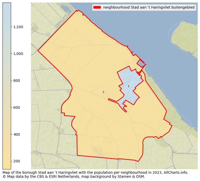 Map of the borough Stad aan ’t Haringvliet with the population per neighbourhood in 2023. This page shows a lot of information about residents (such as the distribution by age groups, family composition, gender, native or Dutch with an immigration background, ...), homes (numbers, types, price development, use, type of property, ...) and more (car ownership, energy consumption, ...) based on open data from the Dutch Central Bureau of Statistics and various other sources!