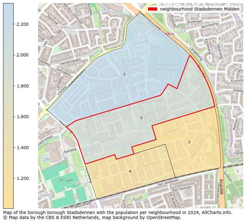 Image of the neighbourhood Stadsdennen Midden at the map. This image is used as introduction to this page. This page shows a lot of information about the population in the neighbourhood Stadsdennen Midden (such as the distribution by age groups of the residents, the composition of households, whether inhabitants are natives or Dutch with an immigration background, data about the houses (numbers, types, price development, use, type of property, ...) and more (car ownership, energy consumption, ...) based on open data from the Dutch Central Bureau of Statistics and various other sources!