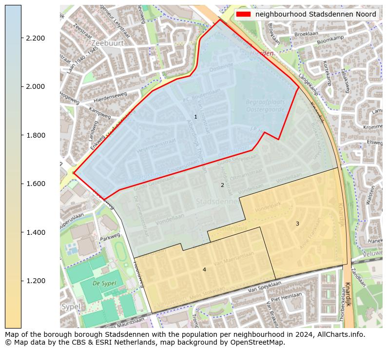 Image of the neighbourhood Stadsdennen Noord at the map. This image is used as introduction to this page. This page shows a lot of information about the population in the neighbourhood Stadsdennen Noord (such as the distribution by age groups of the residents, the composition of households, whether inhabitants are natives or Dutch with an immigration background, data about the houses (numbers, types, price development, use, type of property, ...) and more (car ownership, energy consumption, ...) based on open data from the Dutch Central Bureau of Statistics and various other sources!