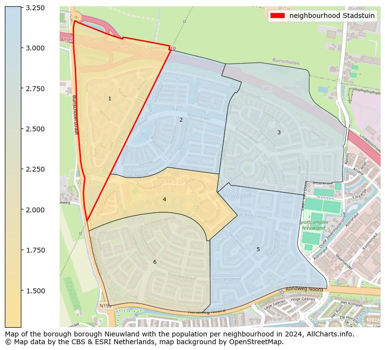 Image of the neighbourhood Stadstuin at the map. This image is used as introduction to this page. This page shows a lot of information about the population in the neighbourhood Stadstuin (such as the distribution by age groups of the residents, the composition of households, whether inhabitants are natives or Dutch with an immigration background, data about the houses (numbers, types, price development, use, type of property, ...) and more (car ownership, energy consumption, ...) based on open data from the Dutch Central Bureau of Statistics and various other sources!