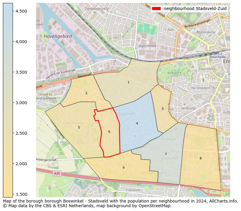 Image of the neighbourhood Stadsveld-Zuid at the map. This image is used as introduction to this page. This page shows a lot of information about the population in the neighbourhood Stadsveld-Zuid (such as the distribution by age groups of the residents, the composition of households, whether inhabitants are natives or Dutch with an immigration background, data about the houses (numbers, types, price development, use, type of property, ...) and more (car ownership, energy consumption, ...) based on open data from the Dutch Central Bureau of Statistics and various other sources!