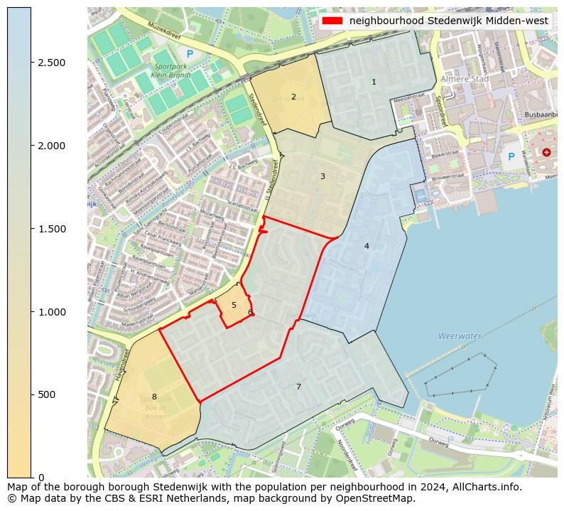 Image of the neighbourhood Stedenwijk Midden-west at the map. This image is used as introduction to this page. This page shows a lot of information about the population in the neighbourhood Stedenwijk Midden-west (such as the distribution by age groups of the residents, the composition of households, whether inhabitants are natives or Dutch with an immigration background, data about the houses (numbers, types, price development, use, type of property, ...) and more (car ownership, energy consumption, ...) based on open data from the Dutch Central Bureau of Statistics and various other sources!