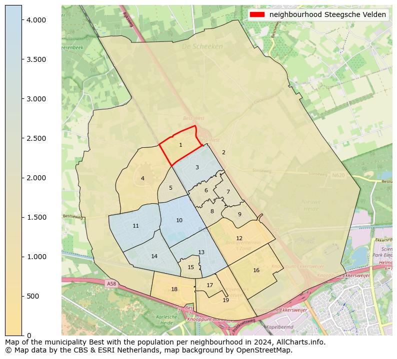 Image of the neighbourhood Steegsche Velden at the map. This image is used as introduction to this page. This page shows a lot of information about the population in the neighbourhood Steegsche Velden (such as the distribution by age groups of the residents, the composition of households, whether inhabitants are natives or Dutch with an immigration background, data about the houses (numbers, types, price development, use, type of property, ...) and more (car ownership, energy consumption, ...) based on open data from the Dutch Central Bureau of Statistics and various other sources!