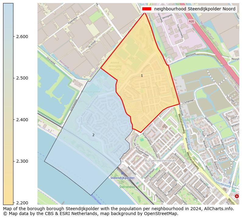 Image of the neighbourhood Steendijkpolder Noord at the map. This image is used as introduction to this page. This page shows a lot of information about the population in the neighbourhood Steendijkpolder Noord (such as the distribution by age groups of the residents, the composition of households, whether inhabitants are natives or Dutch with an immigration background, data about the houses (numbers, types, price development, use, type of property, ...) and more (car ownership, energy consumption, ...) based on open data from the Dutch Central Bureau of Statistics and various other sources!