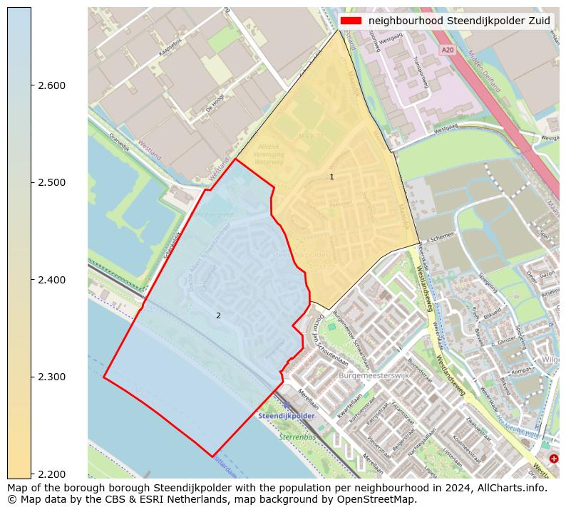 Image of the neighbourhood Steendijkpolder Zuid at the map. This image is used as introduction to this page. This page shows a lot of information about the population in the neighbourhood Steendijkpolder Zuid (such as the distribution by age groups of the residents, the composition of households, whether inhabitants are natives or Dutch with an immigration background, data about the houses (numbers, types, price development, use, type of property, ...) and more (car ownership, energy consumption, ...) based on open data from the Dutch Central Bureau of Statistics and various other sources!