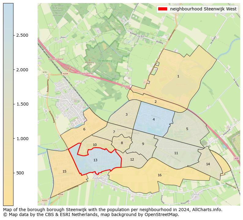 Image of the neighbourhood Steenwijk West at the map. This image is used as introduction to this page. This page shows a lot of information about the population in the neighbourhood Steenwijk West (such as the distribution by age groups of the residents, the composition of households, whether inhabitants are natives or Dutch with an immigration background, data about the houses (numbers, types, price development, use, type of property, ...) and more (car ownership, energy consumption, ...) based on open data from the Dutch Central Bureau of Statistics and various other sources!