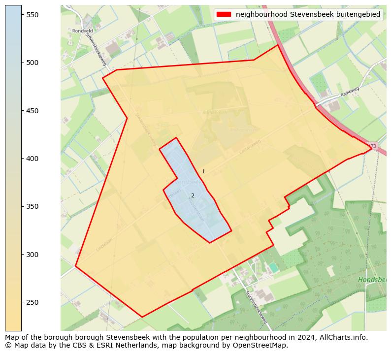 Image of the neighbourhood Stevensbeek buitengebied at the map. This image is used as introduction to this page. This page shows a lot of information about the population in the neighbourhood Stevensbeek buitengebied (such as the distribution by age groups of the residents, the composition of households, whether inhabitants are natives or Dutch with an immigration background, data about the houses (numbers, types, price development, use, type of property, ...) and more (car ownership, energy consumption, ...) based on open data from the Dutch Central Bureau of Statistics and various other sources!