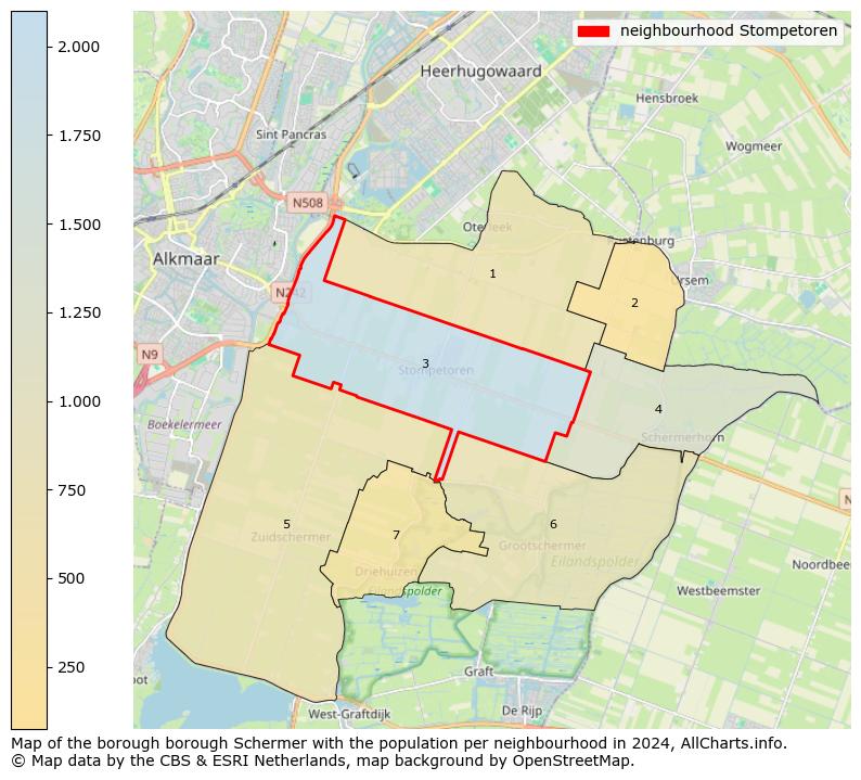 Image of the neighbourhood Stompetoren at the map. This image is used as introduction to this page. This page shows a lot of information about the population in the neighbourhood Stompetoren (such as the distribution by age groups of the residents, the composition of households, whether inhabitants are natives or Dutch with an immigration background, data about the houses (numbers, types, price development, use, type of property, ...) and more (car ownership, energy consumption, ...) based on open data from the Dutch Central Bureau of Statistics and various other sources!