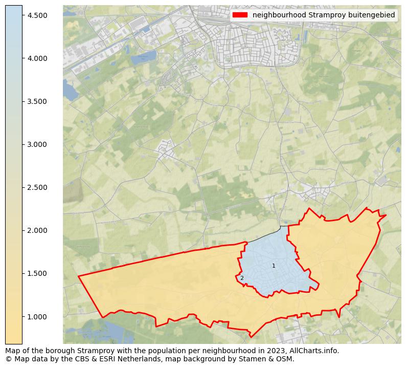 Map of the borough Stramproy with the population per neighbourhood in 2021. This page shows a lot of information about residents (such as the distribution by age groups, family composition, gender, native or Dutch with an immigration background, ...), homes (numbers, types, price development, use, type of property, ...) and more (car ownership, energy consumption, ...) based on open data from the Dutch Central Bureau of Statistics and various other sources!