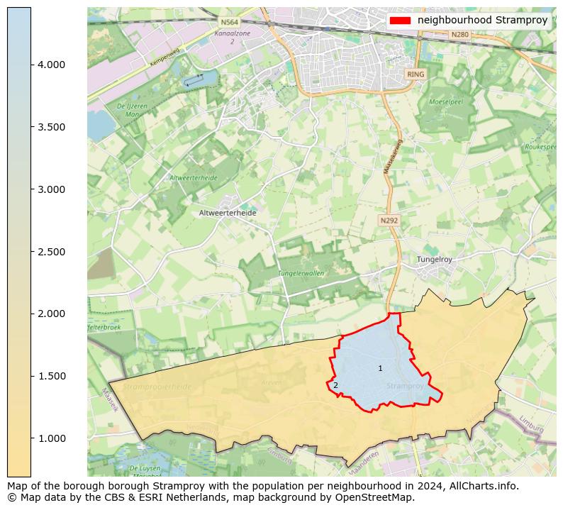 Image of the neighbourhood Stramproy at the map. This image is used as introduction to this page. This page shows a lot of information about the population in the neighbourhood Stramproy (such as the distribution by age groups of the residents, the composition of households, whether inhabitants are natives or Dutch with an immigration background, data about the houses (numbers, types, price development, use, type of property, ...) and more (car ownership, energy consumption, ...) based on open data from the Dutch Central Bureau of Statistics and various other sources!