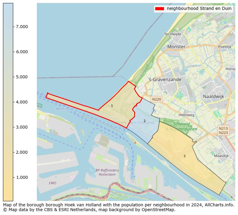 Image of the neighbourhood Strand en Duin at the map. This image is used as introduction to this page. This page shows a lot of information about the population in the neighbourhood Strand en Duin (such as the distribution by age groups of the residents, the composition of households, whether inhabitants are natives or Dutch with an immigration background, data about the houses (numbers, types, price development, use, type of property, ...) and more (car ownership, energy consumption, ...) based on open data from the Dutch Central Bureau of Statistics and various other sources!