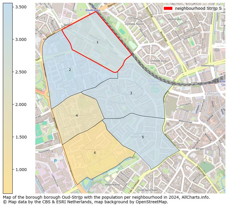 Image of the neighbourhood Strijp S at the map. This image is used as introduction to this page. This page shows a lot of information about the population in the neighbourhood Strijp S (such as the distribution by age groups of the residents, the composition of households, whether inhabitants are natives or Dutch with an immigration background, data about the houses (numbers, types, price development, use, type of property, ...) and more (car ownership, energy consumption, ...) based on open data from the Dutch Central Bureau of Statistics and various other sources!