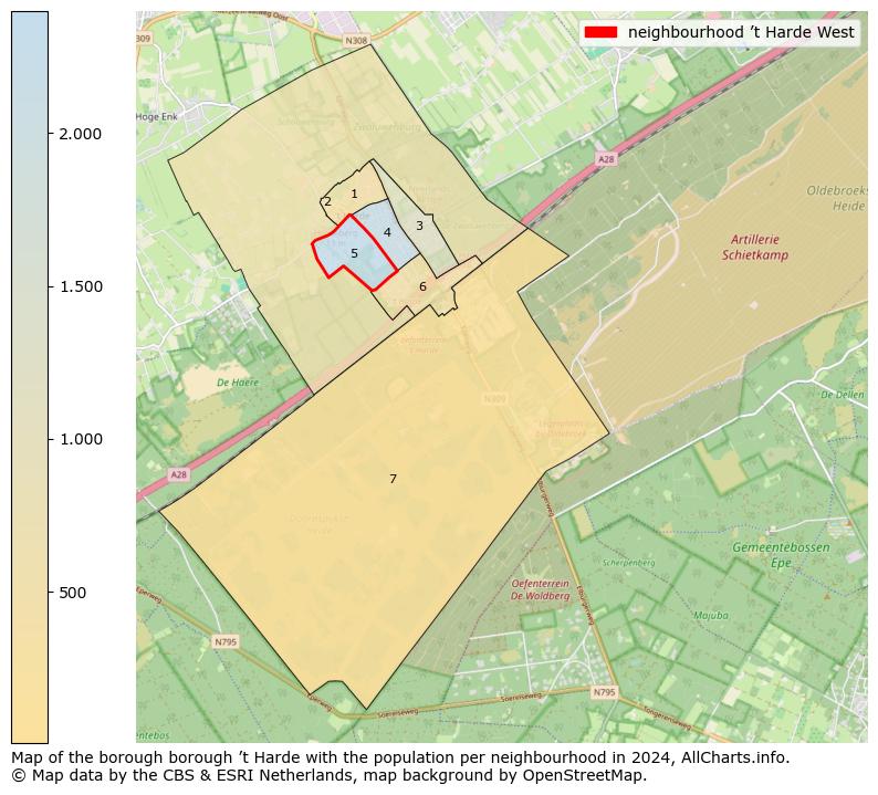 Image of the neighbourhood ’t Harde West at the map. This image is used as introduction to this page. This page shows a lot of information about the population in the neighbourhood ’t Harde West (such as the distribution by age groups of the residents, the composition of households, whether inhabitants are natives or Dutch with an immigration background, data about the houses (numbers, types, price development, use, type of property, ...) and more (car ownership, energy consumption, ...) based on open data from the Dutch Central Bureau of Statistics and various other sources!