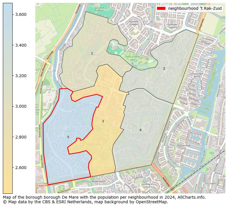 Image of the neighbourhood ’t Rak-Zuid at the map. This image is used as introduction to this page. This page shows a lot of information about the population in the neighbourhood ’t Rak-Zuid (such as the distribution by age groups of the residents, the composition of households, whether inhabitants are natives or Dutch with an immigration background, data about the houses (numbers, types, price development, use, type of property, ...) and more (car ownership, energy consumption, ...) based on open data from the Dutch Central Bureau of Statistics and various other sources!