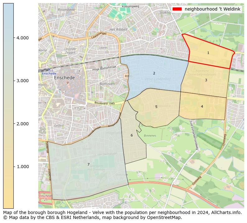 Image of the neighbourhood ’t Weldink at the map. This image is used as introduction to this page. This page shows a lot of information about the population in the neighbourhood ’t Weldink (such as the distribution by age groups of the residents, the composition of households, whether inhabitants are natives or Dutch with an immigration background, data about the houses (numbers, types, price development, use, type of property, ...) and more (car ownership, energy consumption, ...) based on open data from the Dutch Central Bureau of Statistics and various other sources!