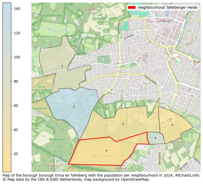 Image of the neighbourhood Tafelberger Heide at the map. This image is used as introduction to this page. This page shows a lot of information about the population in the neighbourhood Tafelberger Heide (such as the distribution by age groups of the residents, the composition of households, whether inhabitants are natives or Dutch with an immigration background, data about the houses (numbers, types, price development, use, type of property, ...) and more (car ownership, energy consumption, ...) based on open data from the Dutch Central Bureau of Statistics and various other sources!