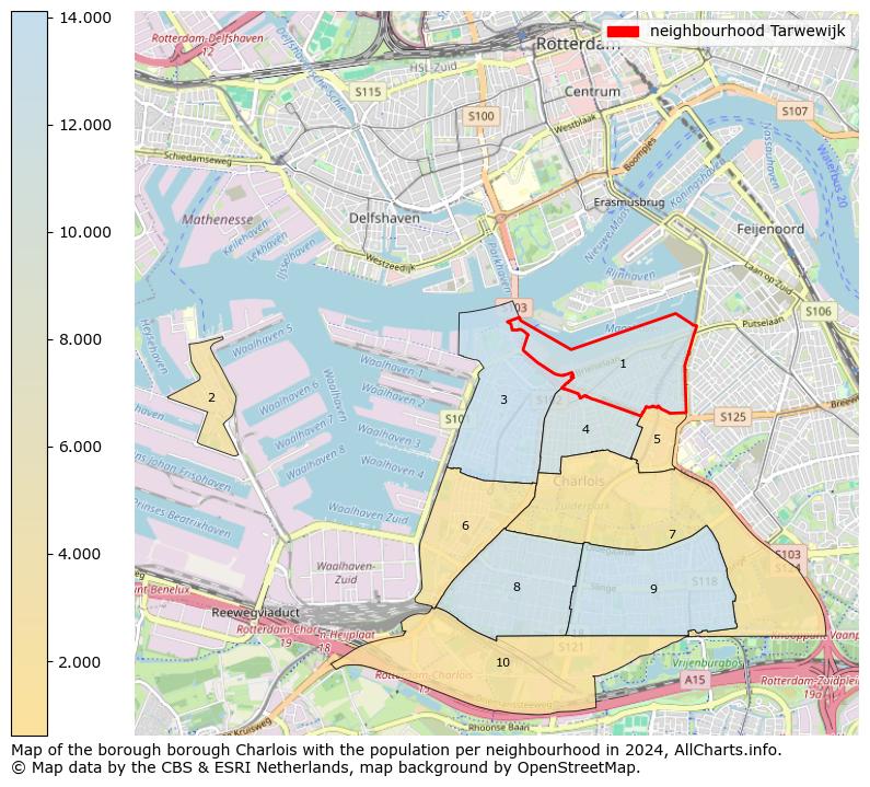 Image of the neighbourhood Tarwewijk at the map. This image is used as introduction to this page. This page shows a lot of information about the population in the neighbourhood Tarwewijk (such as the distribution by age groups of the residents, the composition of households, whether inhabitants are natives or Dutch with an immigration background, data about the houses (numbers, types, price development, use, type of property, ...) and more (car ownership, energy consumption, ...) based on open data from the Dutch Central Bureau of Statistics and various other sources!