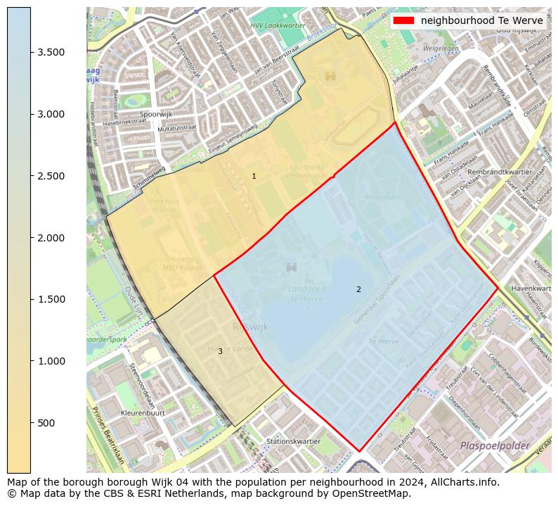 Image of the neighbourhood Te Werve at the map. This image is used as introduction to this page. This page shows a lot of information about the population in the neighbourhood Te Werve (such as the distribution by age groups of the residents, the composition of households, whether inhabitants are natives or Dutch with an immigration background, data about the houses (numbers, types, price development, use, type of property, ...) and more (car ownership, energy consumption, ...) based on open data from the Dutch Central Bureau of Statistics and various other sources!