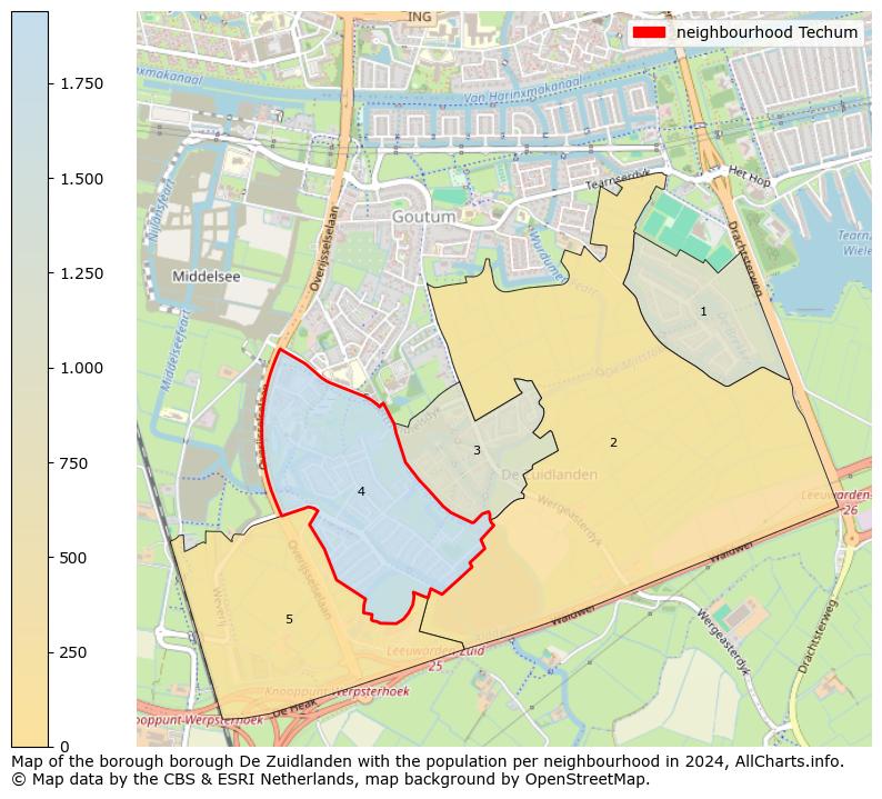 Image of the neighbourhood Techum at the map. This image is used as introduction to this page. This page shows a lot of information about the population in the neighbourhood Techum (such as the distribution by age groups of the residents, the composition of households, whether inhabitants are natives or Dutch with an immigration background, data about the houses (numbers, types, price development, use, type of property, ...) and more (car ownership, energy consumption, ...) based on open data from the Dutch Central Bureau of Statistics and various other sources!