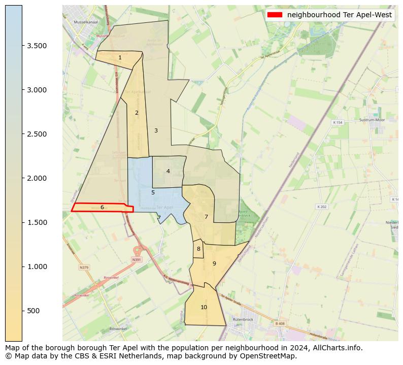 Image of the neighbourhood Ter Apel-West at the map. This image is used as introduction to this page. This page shows a lot of information about the population in the neighbourhood Ter Apel-West (such as the distribution by age groups of the residents, the composition of households, whether inhabitants are natives or Dutch with an immigration background, data about the houses (numbers, types, price development, use, type of property, ...) and more (car ownership, energy consumption, ...) based on open data from the Dutch Central Bureau of Statistics and various other sources!