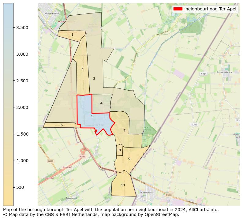 Image of the neighbourhood Ter Apel at the map. This image is used as introduction to this page. This page shows a lot of information about the population in the neighbourhood Ter Apel (such as the distribution by age groups of the residents, the composition of households, whether inhabitants are natives or Dutch with an immigration background, data about the houses (numbers, types, price development, use, type of property, ...) and more (car ownership, energy consumption, ...) based on open data from the Dutch Central Bureau of Statistics and various other sources!