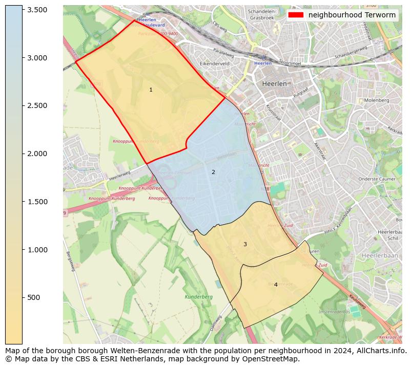 Image of the neighbourhood Terworm at the map. This image is used as introduction to this page. This page shows a lot of information about the population in the neighbourhood Terworm (such as the distribution by age groups of the residents, the composition of households, whether inhabitants are natives or Dutch with an immigration background, data about the houses (numbers, types, price development, use, type of property, ...) and more (car ownership, energy consumption, ...) based on open data from the Dutch Central Bureau of Statistics and various other sources!