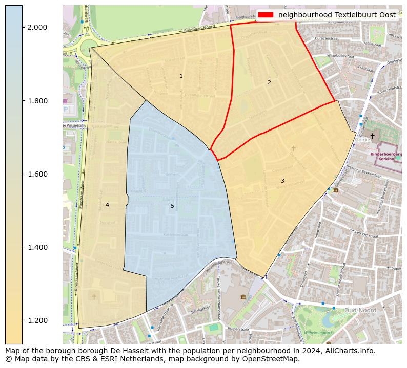 Image of the neighbourhood Textielbuurt Oost at the map. This image is used as introduction to this page. This page shows a lot of information about the population in the neighbourhood Textielbuurt Oost (such as the distribution by age groups of the residents, the composition of households, whether inhabitants are natives or Dutch with an immigration background, data about the houses (numbers, types, price development, use, type of property, ...) and more (car ownership, energy consumption, ...) based on open data from the Dutch Central Bureau of Statistics and various other sources!