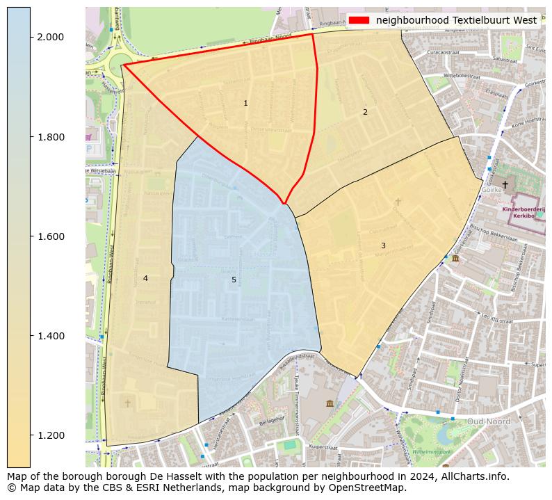 Image of the neighbourhood Textielbuurt West at the map. This image is used as introduction to this page. This page shows a lot of information about the population in the neighbourhood Textielbuurt West (such as the distribution by age groups of the residents, the composition of households, whether inhabitants are natives or Dutch with an immigration background, data about the houses (numbers, types, price development, use, type of property, ...) and more (car ownership, energy consumption, ...) based on open data from the Dutch Central Bureau of Statistics and various other sources!