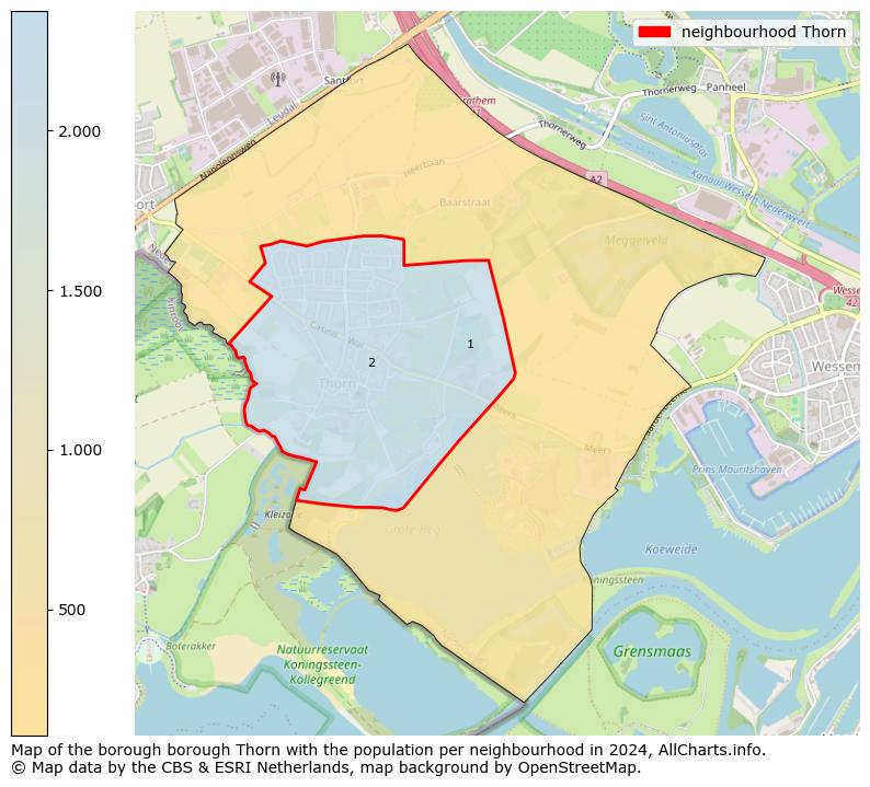 Image of the neighbourhood Thorn at the map. This image is used as introduction to this page. This page shows a lot of information about the population in the neighbourhood Thorn (such as the distribution by age groups of the residents, the composition of households, whether inhabitants are natives or Dutch with an immigration background, data about the houses (numbers, types, price development, use, type of property, ...) and more (car ownership, energy consumption, ...) based on open data from the Dutch Central Bureau of Statistics and various other sources!