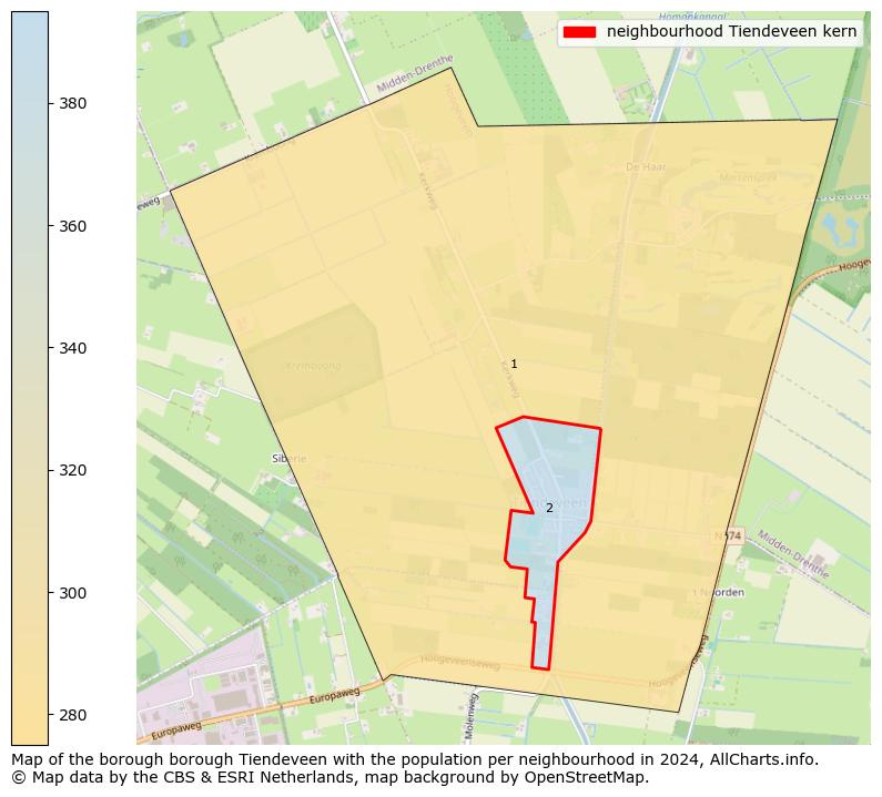 Image of the neighbourhood Tiendeveen kern at the map. This image is used as introduction to this page. This page shows a lot of information about the population in the neighbourhood Tiendeveen kern (such as the distribution by age groups of the residents, the composition of households, whether inhabitants are natives or Dutch with an immigration background, data about the houses (numbers, types, price development, use, type of property, ...) and more (car ownership, energy consumption, ...) based on open data from the Dutch Central Bureau of Statistics and various other sources!