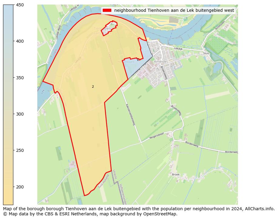 Image of the neighbourhood Tienhoven aan de Lek buitengebied west at the map. This image is used as introduction to this page. This page shows a lot of information about the population in the neighbourhood Tienhoven aan de Lek buitengebied west (such as the distribution by age groups of the residents, the composition of households, whether inhabitants are natives or Dutch with an immigration background, data about the houses (numbers, types, price development, use, type of property, ...) and more (car ownership, energy consumption, ...) based on open data from the Dutch Central Bureau of Statistics and various other sources!