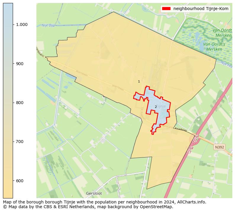 Image of the neighbourhood Tijnje-Kom at the map. This image is used as introduction to this page. This page shows a lot of information about the population in the neighbourhood Tijnje-Kom (such as the distribution by age groups of the residents, the composition of households, whether inhabitants are natives or Dutch with an immigration background, data about the houses (numbers, types, price development, use, type of property, ...) and more (car ownership, energy consumption, ...) based on open data from the Dutch Central Bureau of Statistics and various other sources!