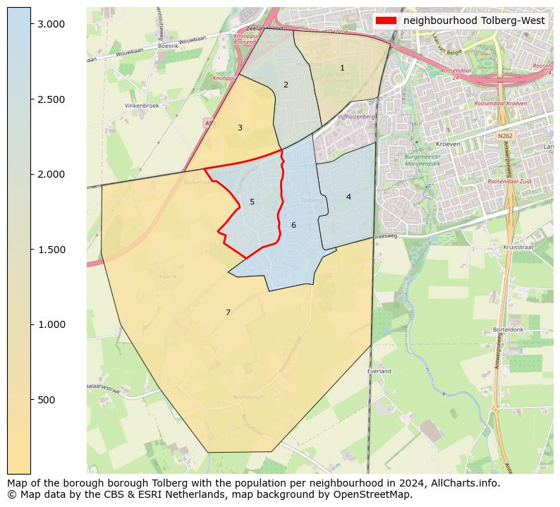 Image of the neighbourhood Tolberg-West at the map. This image is used as introduction to this page. This page shows a lot of information about the population in the neighbourhood Tolberg-West (such as the distribution by age groups of the residents, the composition of households, whether inhabitants are natives or Dutch with an immigration background, data about the houses (numbers, types, price development, use, type of property, ...) and more (car ownership, energy consumption, ...) based on open data from the Dutch Central Bureau of Statistics and various other sources!