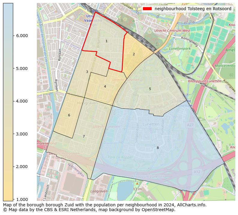 Image of the neighbourhood Tolsteeg en Rotsoord at the map. This image is used as introduction to this page. This page shows a lot of information about the population in the neighbourhood Tolsteeg en Rotsoord (such as the distribution by age groups of the residents, the composition of households, whether inhabitants are natives or Dutch with an immigration background, data about the houses (numbers, types, price development, use, type of property, ...) and more (car ownership, energy consumption, ...) based on open data from the Dutch Central Bureau of Statistics and various other sources!