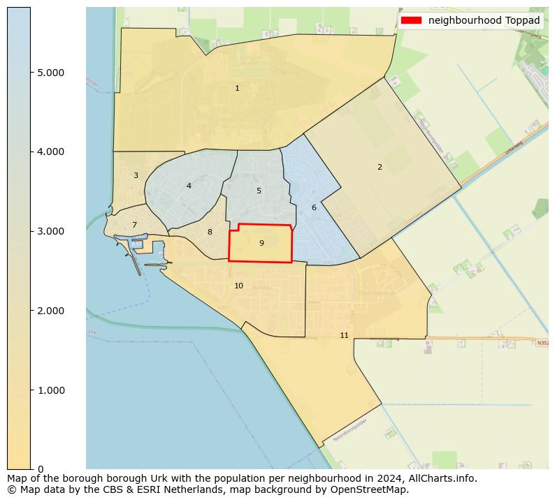 Image of the neighbourhood Toppad at the map. This image is used as introduction to this page. This page shows a lot of information about the population in the neighbourhood Toppad (such as the distribution by age groups of the residents, the composition of households, whether inhabitants are natives or Dutch with an immigration background, data about the houses (numbers, types, price development, use, type of property, ...) and more (car ownership, energy consumption, ...) based on open data from the Dutch Central Bureau of Statistics and various other sources!