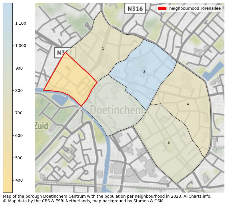 Map of the borough Doetinchem Centrum with the population per neighbourhood in 2023. This page shows a lot of information about residents (such as the distribution by age groups, family composition, gender, native or Dutch with an immigration background, ...), homes (numbers, types, price development, use, type of property, ...) and more (car ownership, energy consumption, ...) based on open data from the Dutch Central Bureau of Statistics and various other sources!