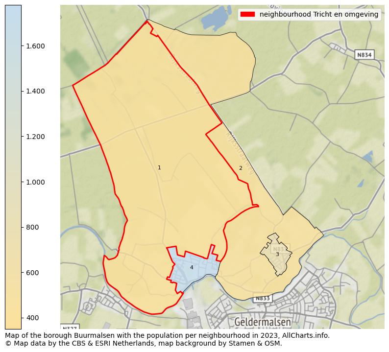 Map of the borough Buurmalsen with the population per neighbourhood in 2023. This page shows a lot of information about residents (such as the distribution by age groups, family composition, gender, native or Dutch with an immigration background, ...), homes (numbers, types, price development, use, type of property, ...) and more (car ownership, energy consumption, ...) based on open data from the Dutch Central Bureau of Statistics and various other sources!