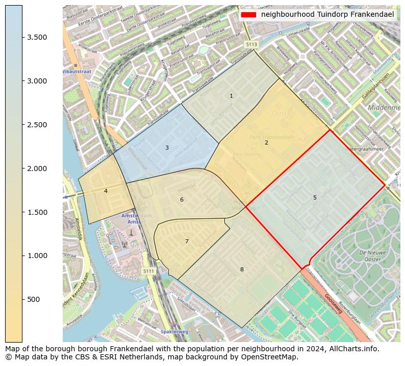 Image of the neighbourhood Tuindorp Frankendael at the map. This image is used as introduction to this page. This page shows a lot of information about the population in the neighbourhood Tuindorp Frankendael (such as the distribution by age groups of the residents, the composition of households, whether inhabitants are natives or Dutch with an immigration background, data about the houses (numbers, types, price development, use, type of property, ...) and more (car ownership, energy consumption, ...) based on open data from the Dutch Central Bureau of Statistics and various other sources!