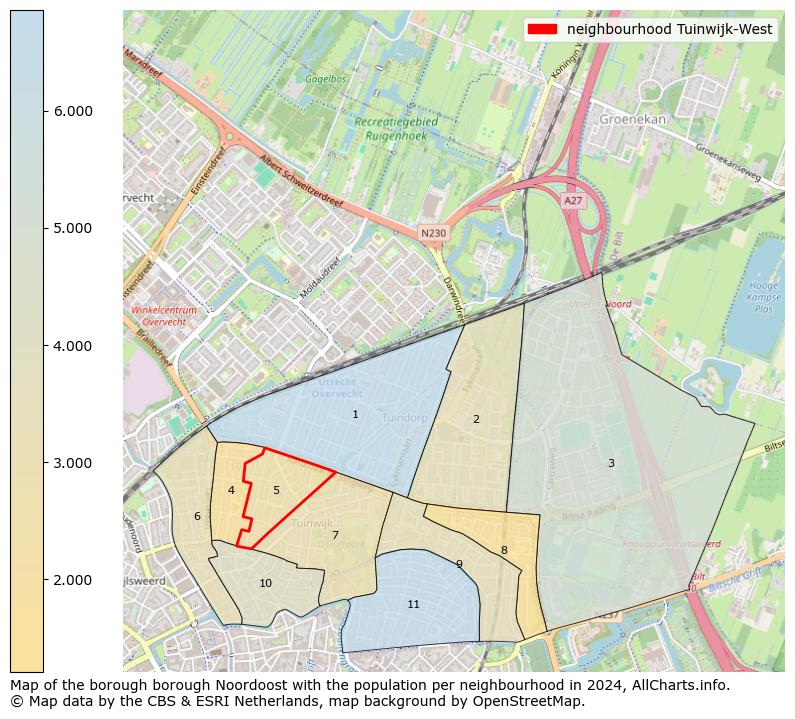 Image of the neighbourhood Tuinwijk-West at the map. This image is used as introduction to this page. This page shows a lot of information about the population in the neighbourhood Tuinwijk-West (such as the distribution by age groups of the residents, the composition of households, whether inhabitants are natives or Dutch with an immigration background, data about the houses (numbers, types, price development, use, type of property, ...) and more (car ownership, energy consumption, ...) based on open data from the Dutch Central Bureau of Statistics and various other sources!