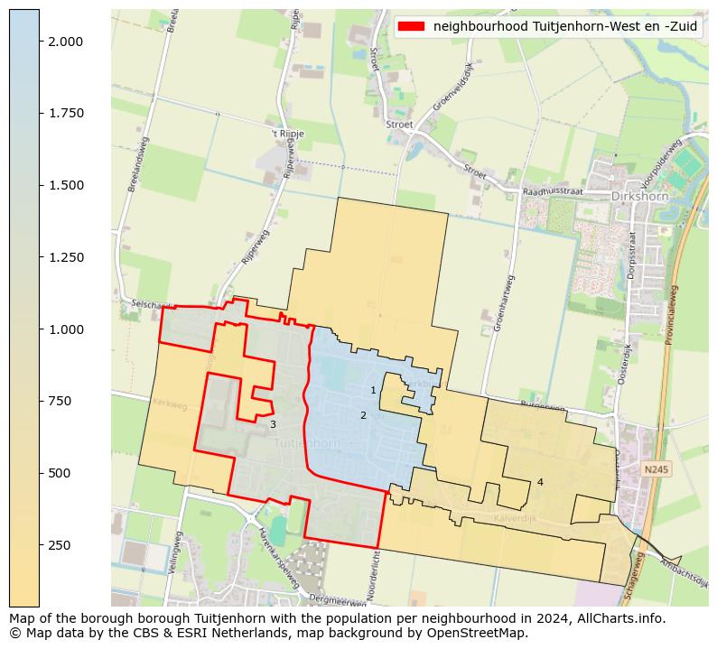 Image of the neighbourhood Tuitjenhorn-West en -Zuid at the map. This image is used as introduction to this page. This page shows a lot of information about the population in the neighbourhood Tuitjenhorn-West en -Zuid (such as the distribution by age groups of the residents, the composition of households, whether inhabitants are natives or Dutch with an immigration background, data about the houses (numbers, types, price development, use, type of property, ...) and more (car ownership, energy consumption, ...) based on open data from the Dutch Central Bureau of Statistics and various other sources!