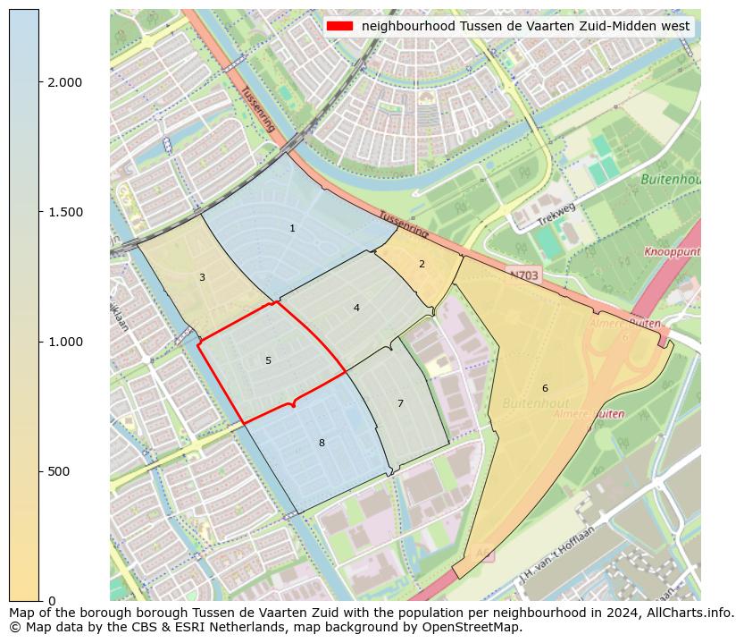 Image of the neighbourhood Tussen de Vaarten Zuid-Midden west at the map. This image is used as introduction to this page. This page shows a lot of information about the population in the neighbourhood Tussen de Vaarten Zuid-Midden west (such as the distribution by age groups of the residents, the composition of households, whether inhabitants are natives or Dutch with an immigration background, data about the houses (numbers, types, price development, use, type of property, ...) and more (car ownership, energy consumption, ...) based on open data from the Dutch Central Bureau of Statistics and various other sources!