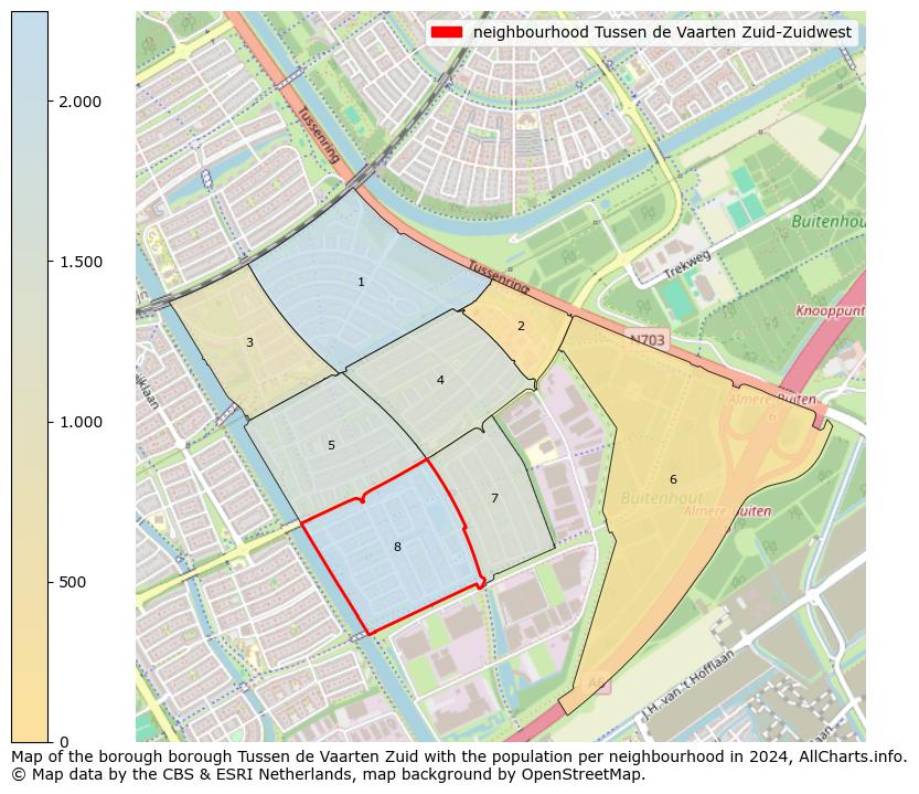 Image of the neighbourhood Tussen de Vaarten Zuid-Zuidwest at the map. This image is used as introduction to this page. This page shows a lot of information about the population in the neighbourhood Tussen de Vaarten Zuid-Zuidwest (such as the distribution by age groups of the residents, the composition of households, whether inhabitants are natives or Dutch with an immigration background, data about the houses (numbers, types, price development, use, type of property, ...) and more (car ownership, energy consumption, ...) based on open data from the Dutch Central Bureau of Statistics and various other sources!