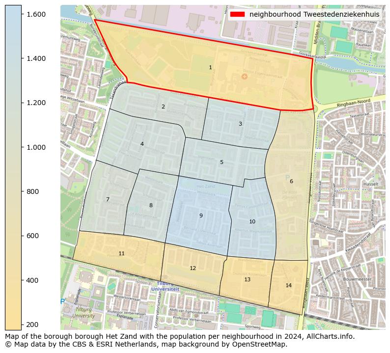 Image of the neighbourhood Tweestedenziekenhuis at the map. This image is used as introduction to this page. This page shows a lot of information about the population in the neighbourhood Tweestedenziekenhuis (such as the distribution by age groups of the residents, the composition of households, whether inhabitants are natives or Dutch with an immigration background, data about the houses (numbers, types, price development, use, type of property, ...) and more (car ownership, energy consumption, ...) based on open data from the Dutch Central Bureau of Statistics and various other sources!