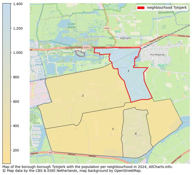 Image of the neighbourhood Tytsjerk at the map. This image is used as introduction to this page. This page shows a lot of information about the population in the neighbourhood Tytsjerk (such as the distribution by age groups of the residents, the composition of households, whether inhabitants are natives or Dutch with an immigration background, data about the houses (numbers, types, price development, use, type of property, ...) and more (car ownership, energy consumption, ...) based on open data from the Dutch Central Bureau of Statistics and various other sources!