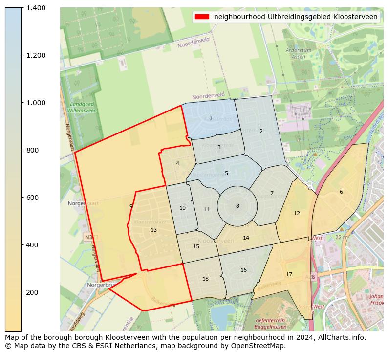 Image of the neighbourhood Uitbreidingsgebied Kloosterveen at the map. This image is used as introduction to this page. This page shows a lot of information about the population in the neighbourhood Uitbreidingsgebied Kloosterveen (such as the distribution by age groups of the residents, the composition of households, whether inhabitants are natives or Dutch with an immigration background, data about the houses (numbers, types, price development, use, type of property, ...) and more (car ownership, energy consumption, ...) based on open data from the Dutch Central Bureau of Statistics and various other sources!