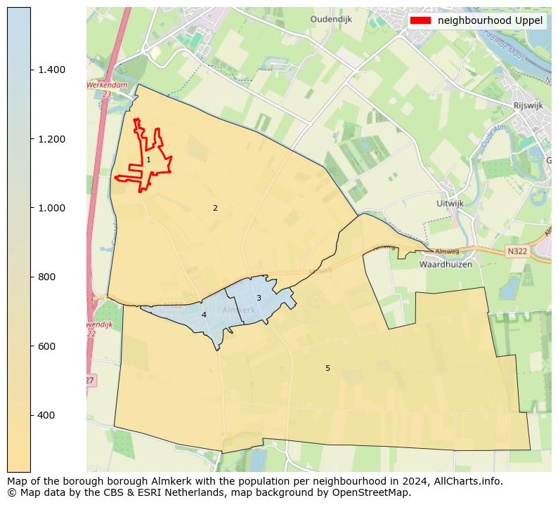 Image of the neighbourhood Uppel at the map. This image is used as introduction to this page. This page shows a lot of information about the population in the neighbourhood Uppel (such as the distribution by age groups of the residents, the composition of households, whether inhabitants are natives or Dutch with an immigration background, data about the houses (numbers, types, price development, use, type of property, ...) and more (car ownership, energy consumption, ...) based on open data from the Dutch Central Bureau of Statistics and various other sources!