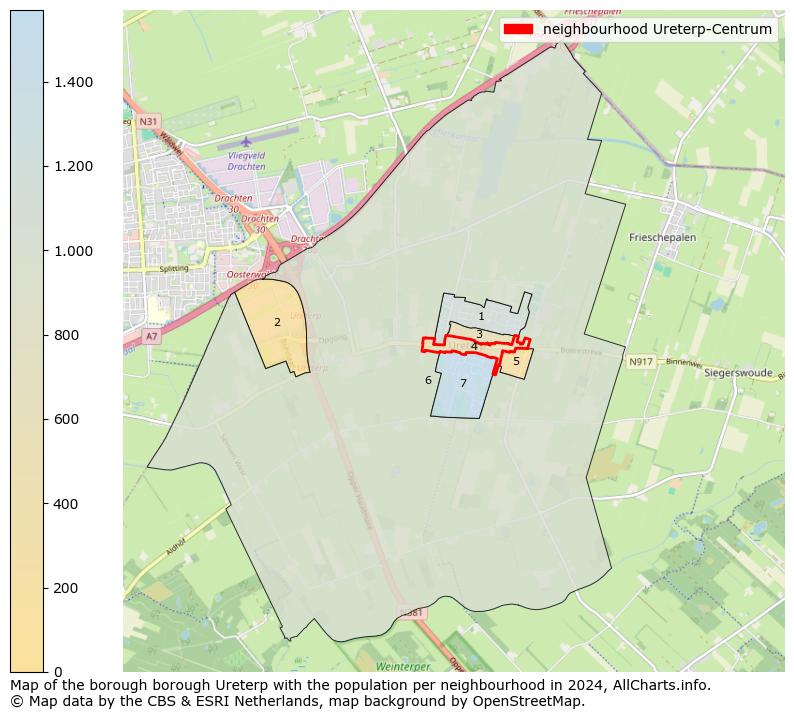 Image of the neighbourhood Ureterp-Centrum at the map. This image is used as introduction to this page. This page shows a lot of information about the population in the neighbourhood Ureterp-Centrum (such as the distribution by age groups of the residents, the composition of households, whether inhabitants are natives or Dutch with an immigration background, data about the houses (numbers, types, price development, use, type of property, ...) and more (car ownership, energy consumption, ...) based on open data from the Dutch Central Bureau of Statistics and various other sources!