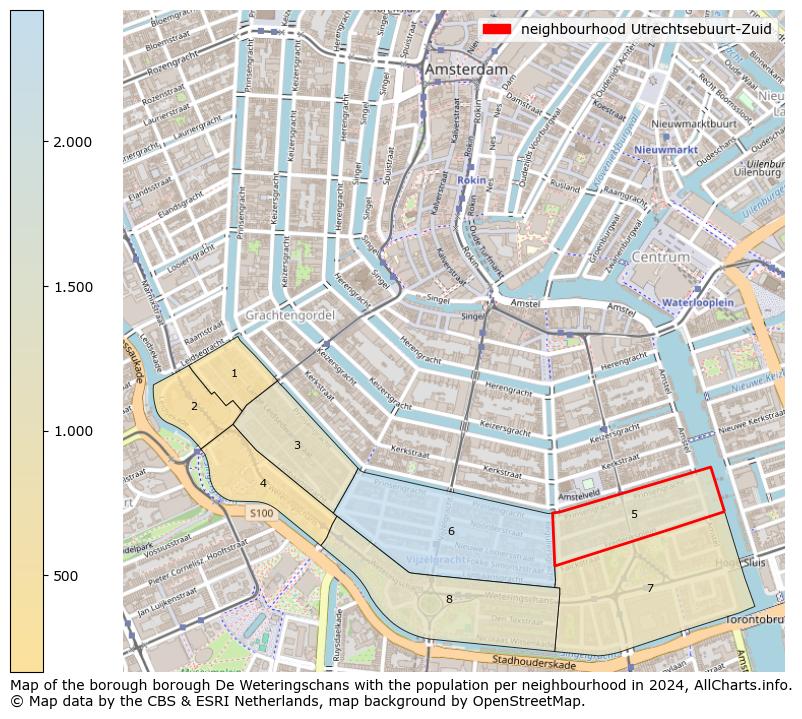 Image of the neighbourhood Utrechtsebuurt-Zuid at the map. This image is used as introduction to this page. This page shows a lot of information about the population in the neighbourhood Utrechtsebuurt-Zuid (such as the distribution by age groups of the residents, the composition of households, whether inhabitants are natives or Dutch with an immigration background, data about the houses (numbers, types, price development, use, type of property, ...) and more (car ownership, energy consumption, ...) based on open data from the Dutch Central Bureau of Statistics and various other sources!